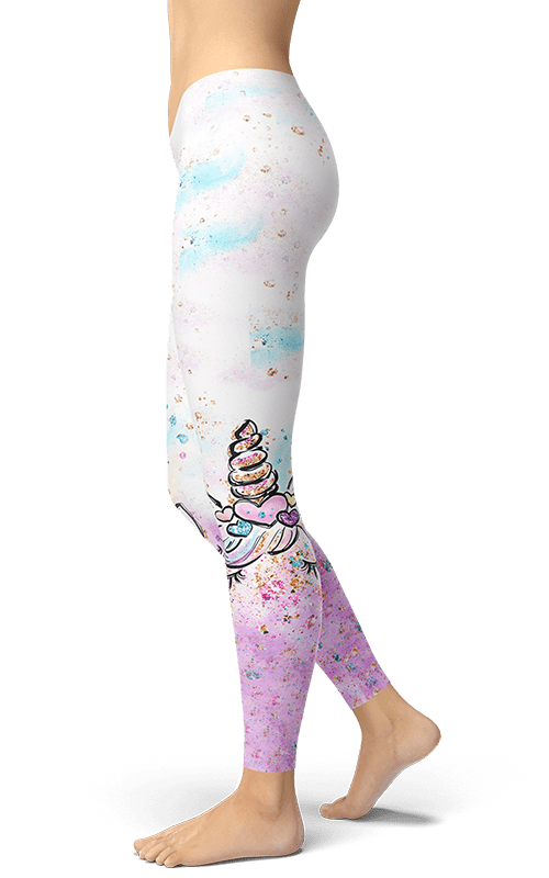 glitter unicorn leggings gearbaron athleisure activewear sports gear women's bottoms yoga pants handmade gym and fitness apparel