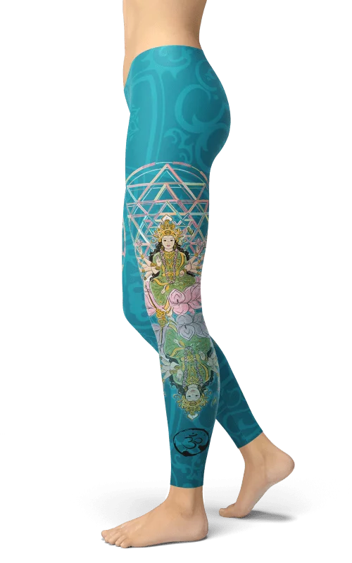 sacred Indian goddess leggings design gym fitness yoga clothing